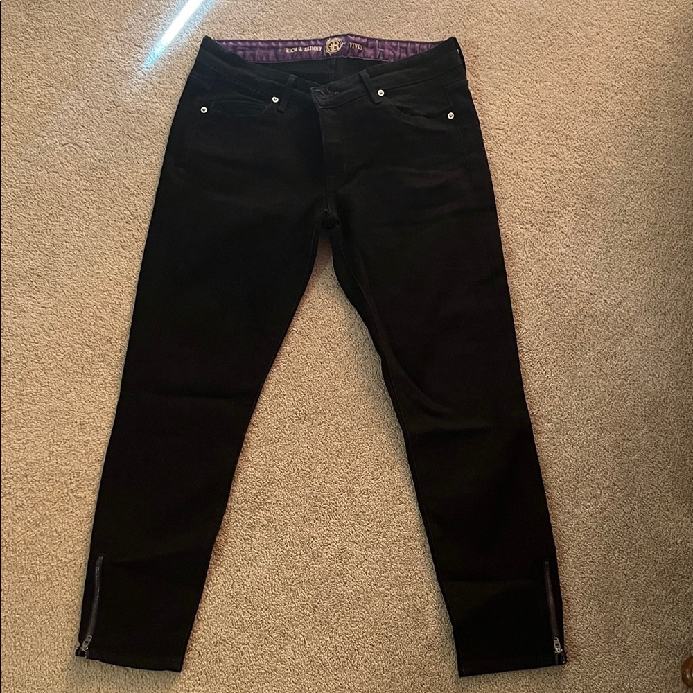 Rich & Skinny Black Skinny Jeans with Purple Accents